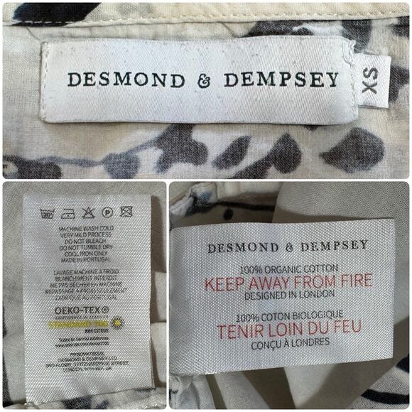 DESMOND & DEMPSEY The Jag Cream Cami Tank Top V Neck Organic Cotton Size XS - Picture 6 of 6